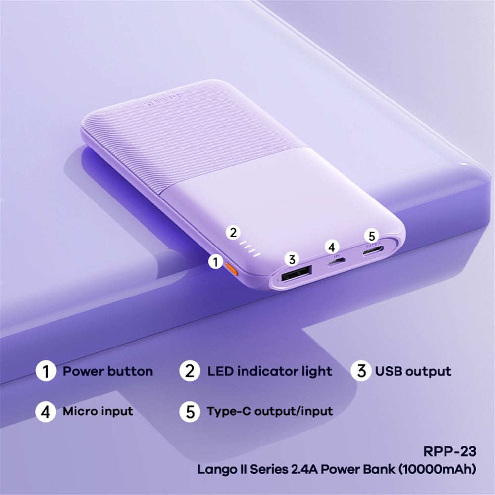 REMAX RPP-23 2.4A Fast Charging Power Bank Portable Phone Charger Battery Pack (10000mAh)