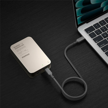 MOMAX Q.MAG X2 20000mAh Magnetic Power Bank Aluminum Alloy+Tempered Glass Wireless Charging Battery Pack