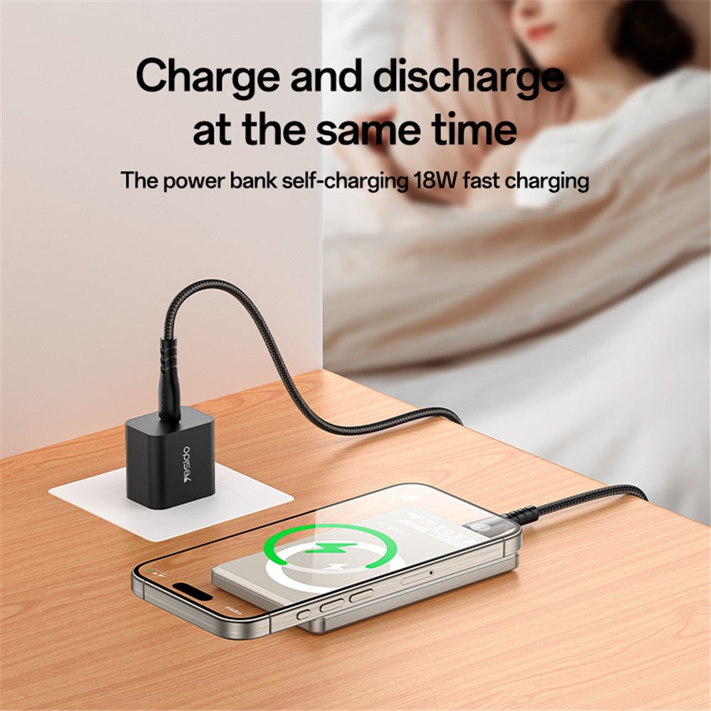 YESIDO YP66 Ultra-Thin Magnetic Wireless Power Bank, 5000mAh Digital Display Portable Phone Charger