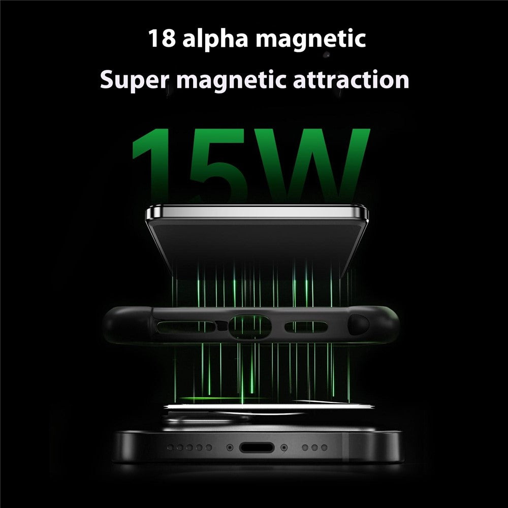 F15 10000mAh Magnetic Wireless Power Bank Slim 15W Portable Charger with USB-C PD 20W Fast Charging and Foldable Stand