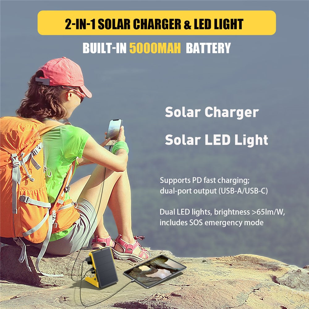 EYONGPV OWL-CSP Outdoor Camping Solar Power Bank 5000mAh Portable Charger Emergency Mobile Power Supply Solar Lamp