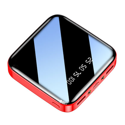 Portable Power Bank 20000mAh Phone Charger Battery Pack Mirror Screen Display Dual Input Port with LED Flashlight