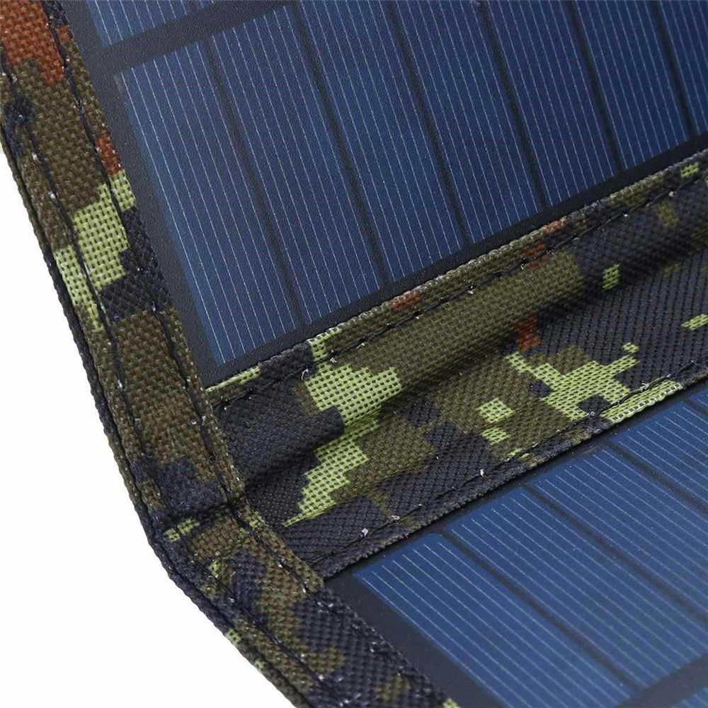 15W Portable Outdoor Solar Charger 5 Folding Solar Panels USB Phone Charging Power Bank