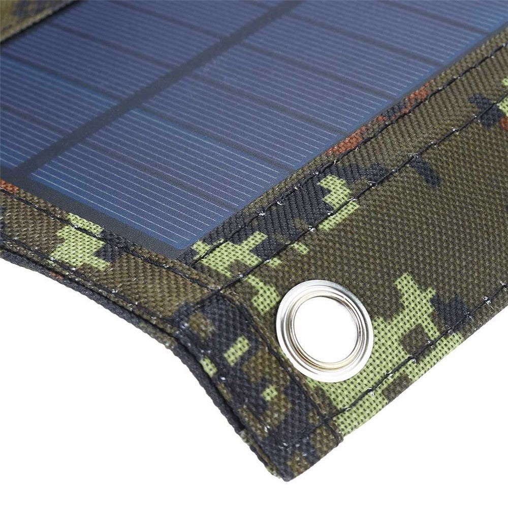 15W Portable Outdoor Solar Charger 5 Folding Solar Panels USB Phone Charging Power Bank