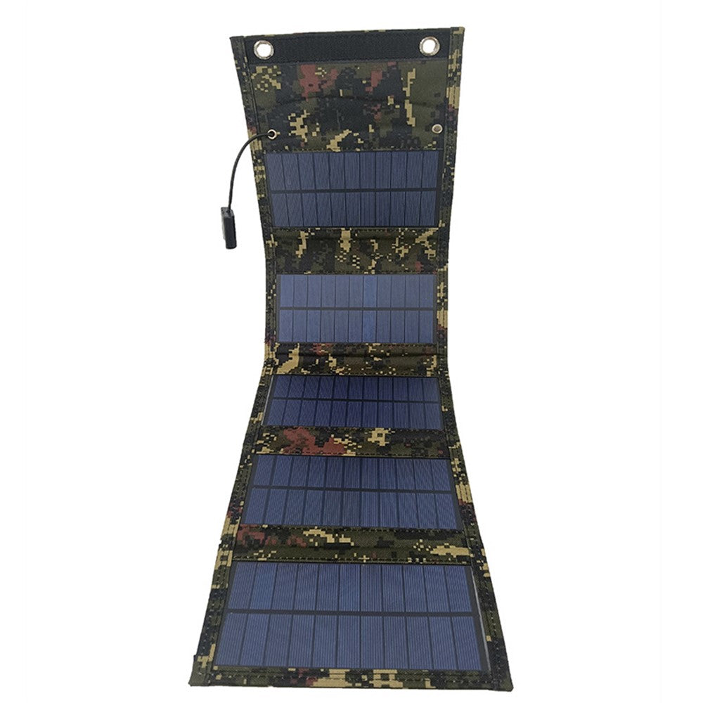 15W Portable Outdoor Solar Charger 5 Folding Solar Panels USB Phone Charging Power Bank