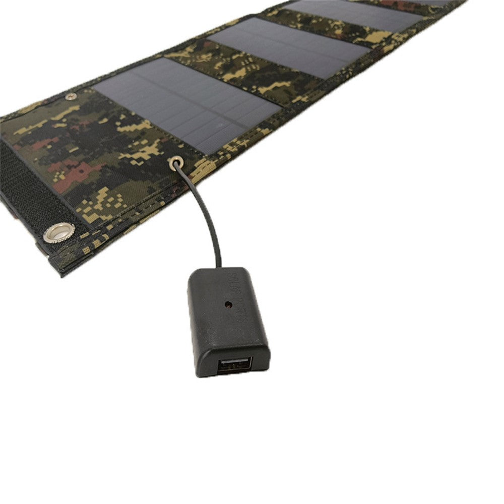15W Portable Outdoor Solar Charger 5 Folding Solar Panels USB Phone Charging Power Bank