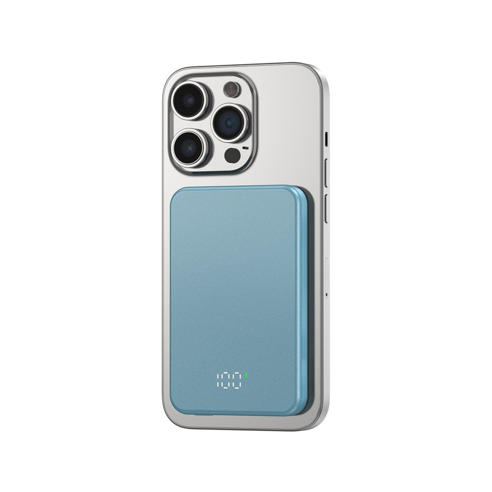 C10 5000mAh Magnetic Power Bank Ultra Slim 15W Wireless Portable Charger Aluminum Alloy Battery Pack with LED Display