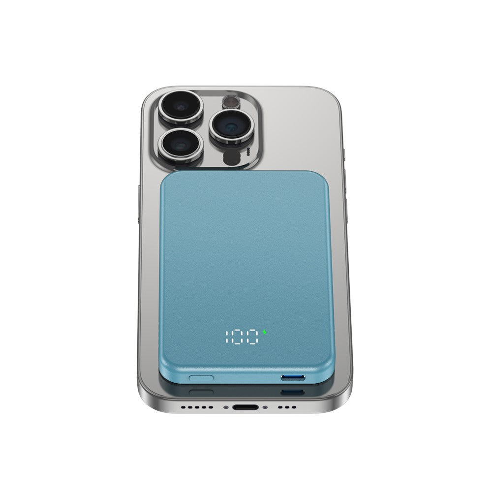 C10 5000mAh Magnetic Power Bank Ultra Slim 15W Wireless Portable Charger Aluminum Alloy Battery Pack with LED Display