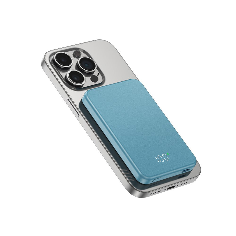 C10 5000mAh Magnetic Power Bank Ultra Slim 15W Wireless Portable Charger Aluminum Alloy Battery Pack with LED Display