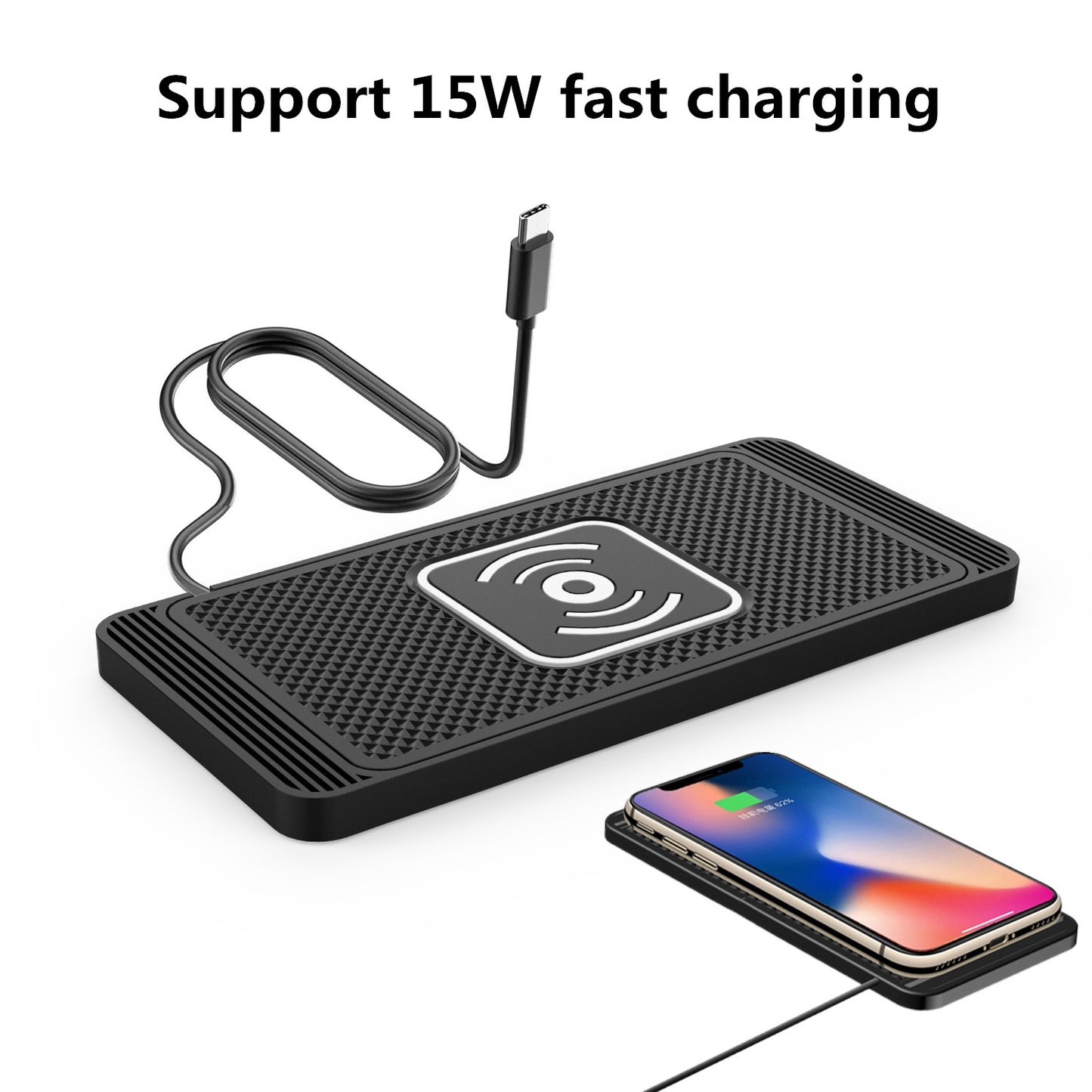 Kabelloses Auto-Ladegerät 15W Qi Schnellladung für Huawei iPhone Samsung