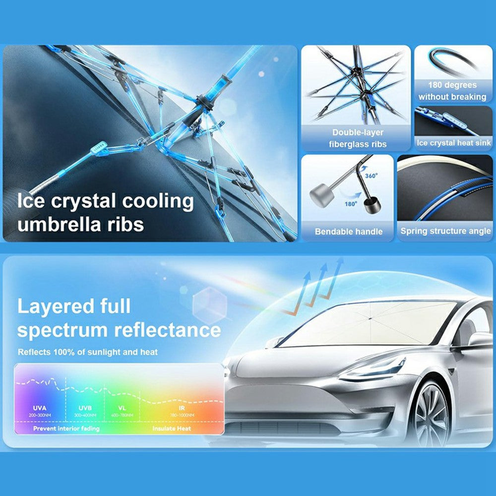 Sonnenschutz für Auto-Windschutzscheibe - Ice Crystal Cooling – UPF 50+