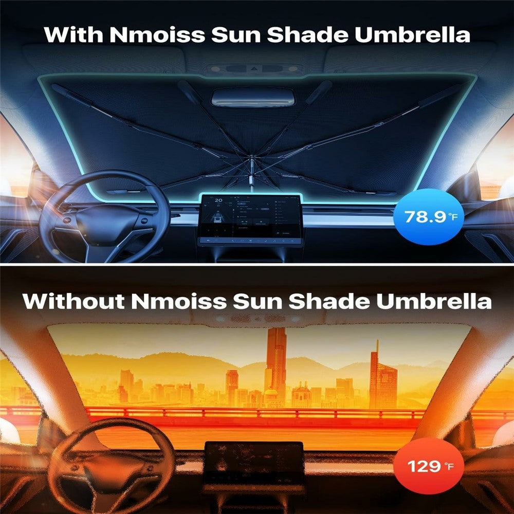 Car Windshield Sun Shade Umbrella S / M Ice Crystal Cooling Foldable 240T Reflective UPF50+ Umbrella Cover