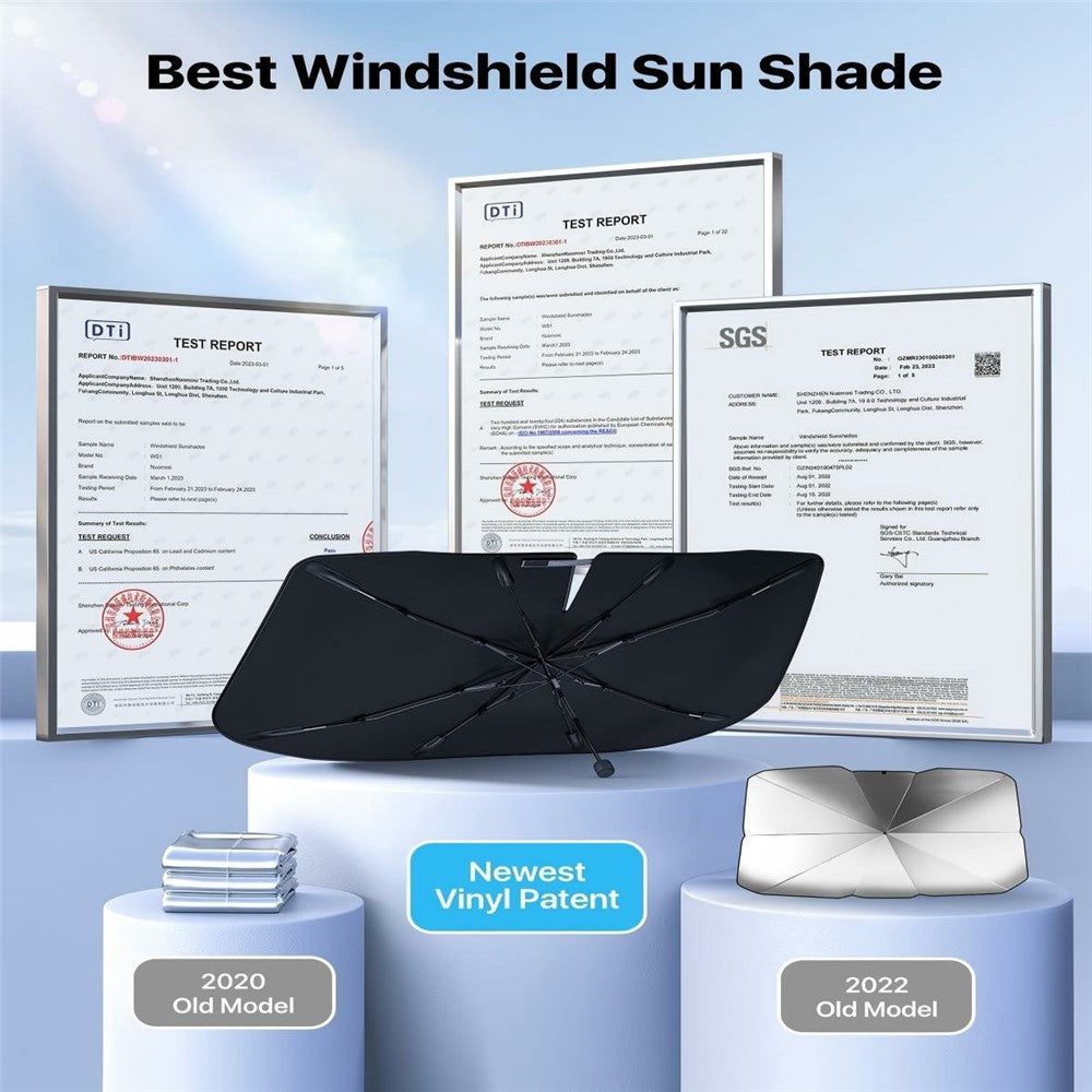 Car Windshield Sun Shade Umbrella S / M Ice Crystal Cooling Foldable 240T Reflective UPF50+ Umbrella Cover