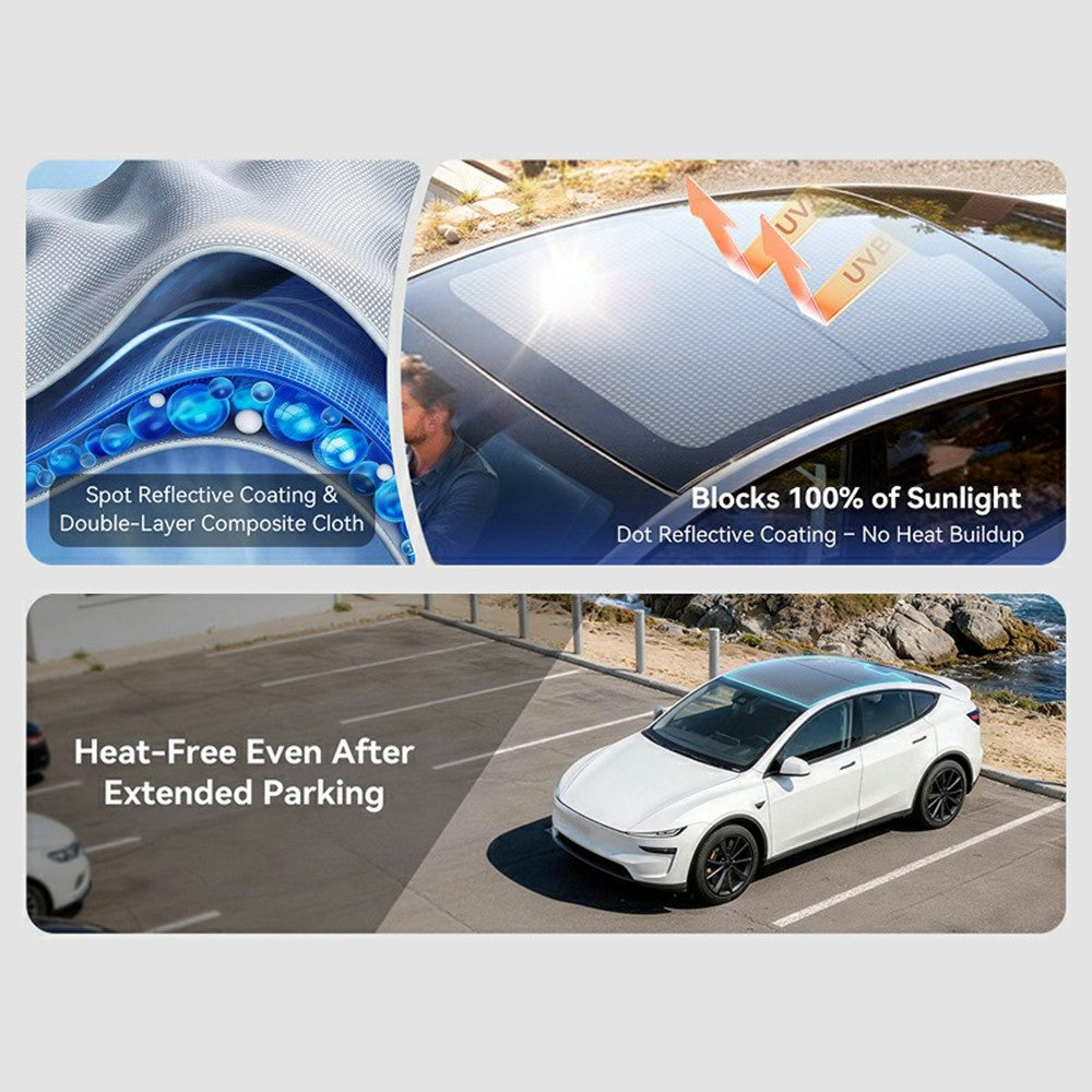 Sonnendach für Tesla Model 3 / Model Y (2025-2026) Juniper – Doppellagig, Kühlung, UV-Schutz