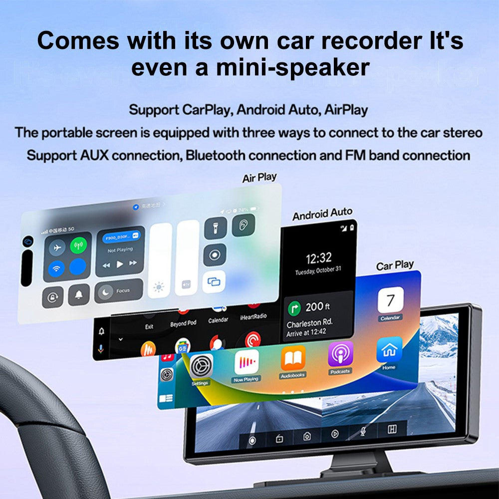 YESIDO KM19 10,26 Zoll Touchscreen Auto Radio mit CarPlay, Fahrrekorder & Rückfahrkamera (32GB Karte)