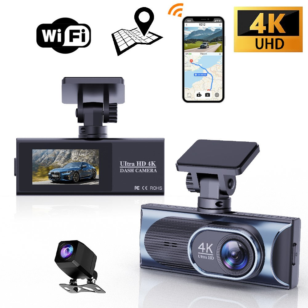 4K Dual-Kamera Dashcam mit 170° Weitwinkel, WiFi, GPS & Nachtsicht