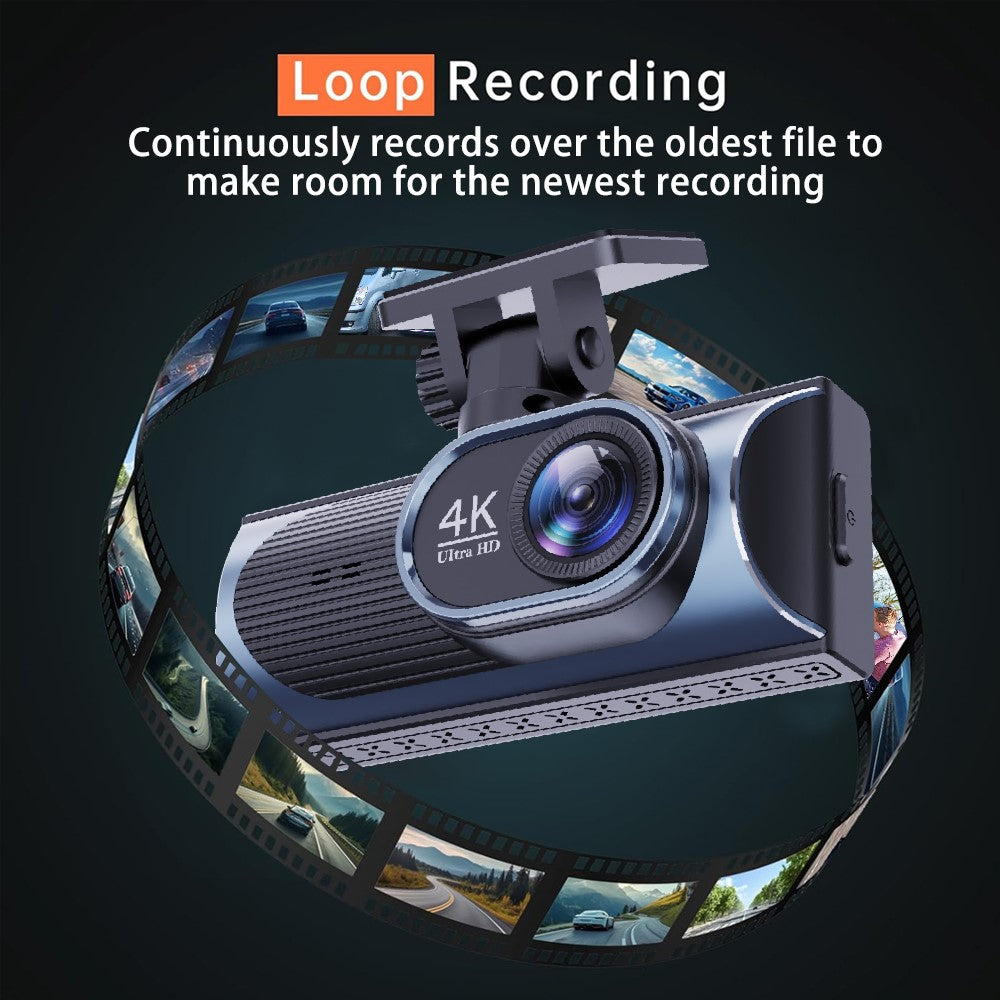 4K Dual-Kamera Dashcam mit 170° Weitwinkel, WiFi, GPS & Nachtsicht