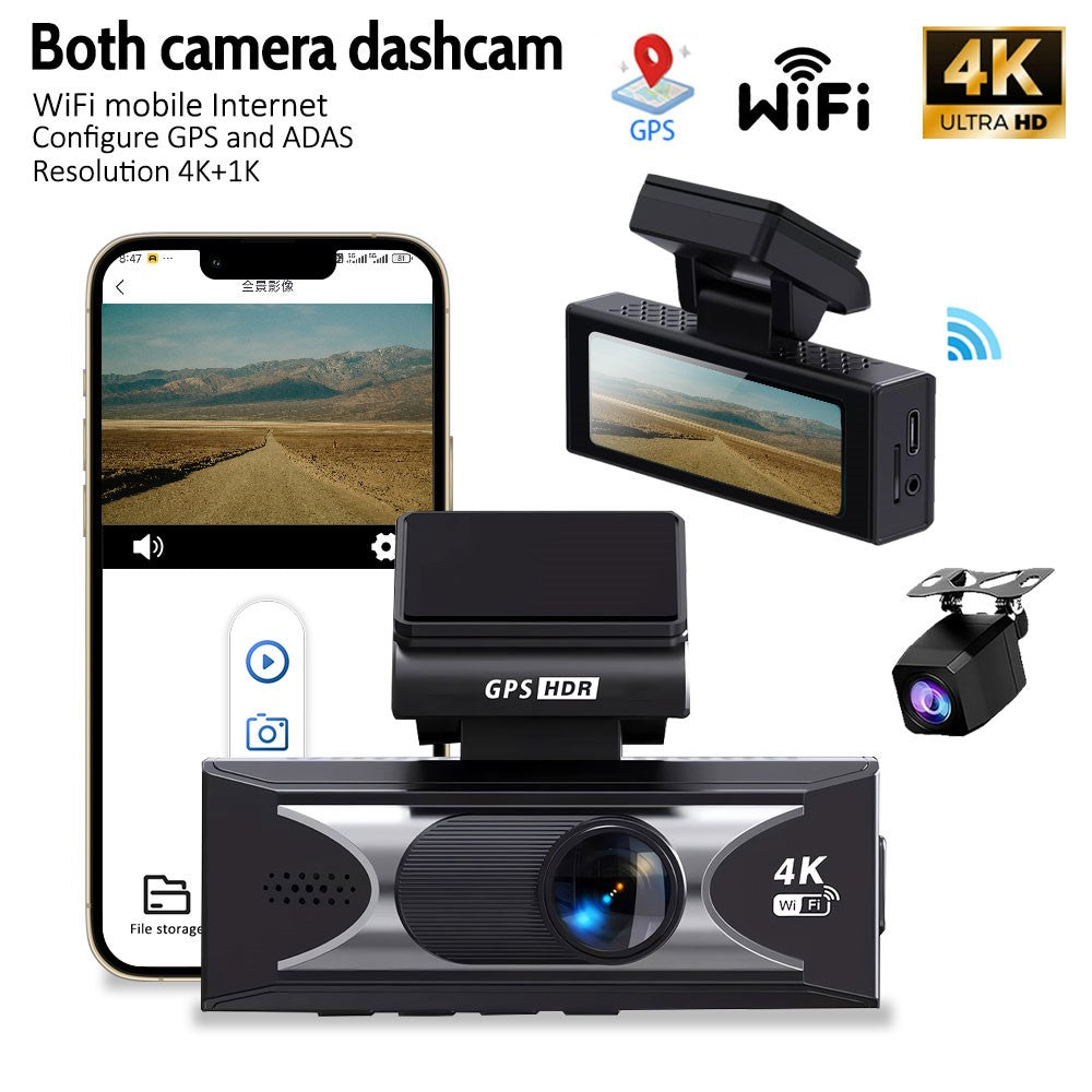 4K Dual-Dashcam mit ADAS, 170° Weitwinkel, Nachtsicht & G-Sensor