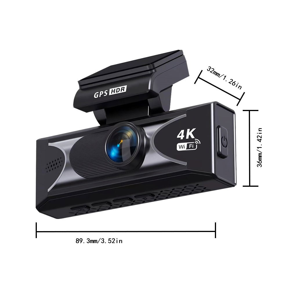 4K Dual-Dashcam mit ADAS, 170° Weitwinkel, Nachtsicht & G-Sensor