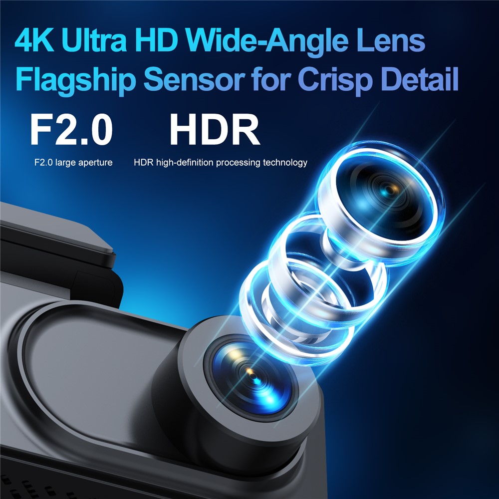 L50 4K Dashcam: Front & Rückkamera, 160° Weitwinkel, WiFi, Parkmodus