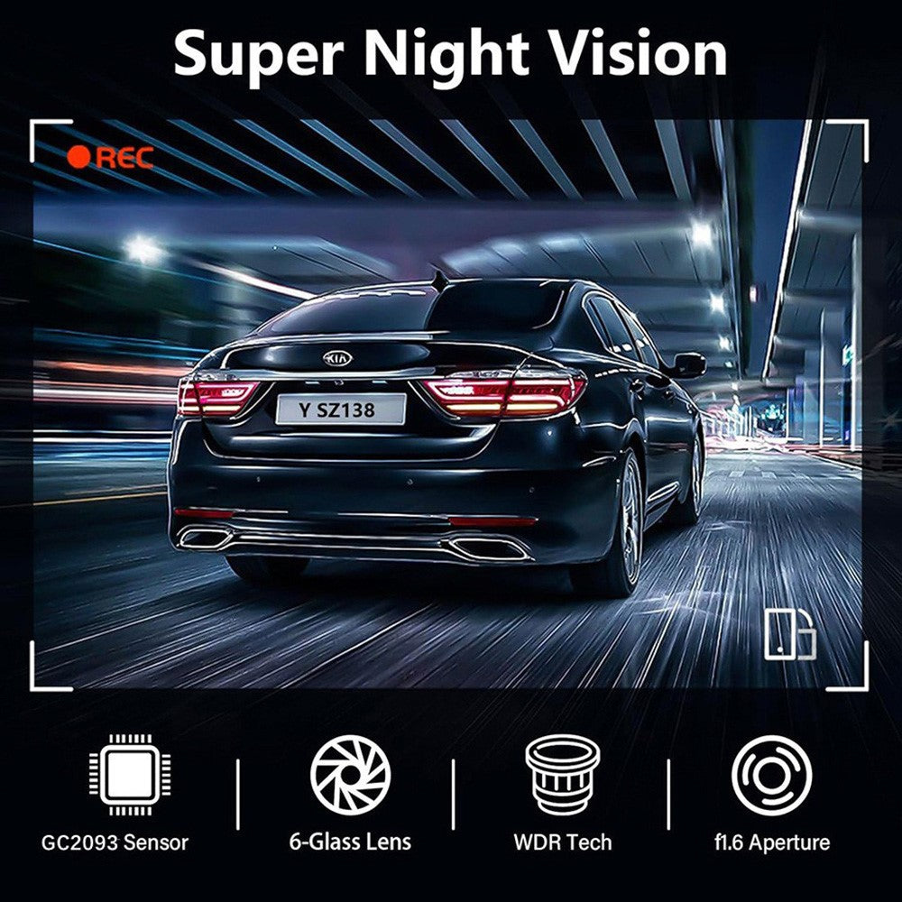 Y06 4K Front + 2K Rückkamera Dashcam mit 3 Zoll IPS, Nachtsicht & Loop-Aufnahme