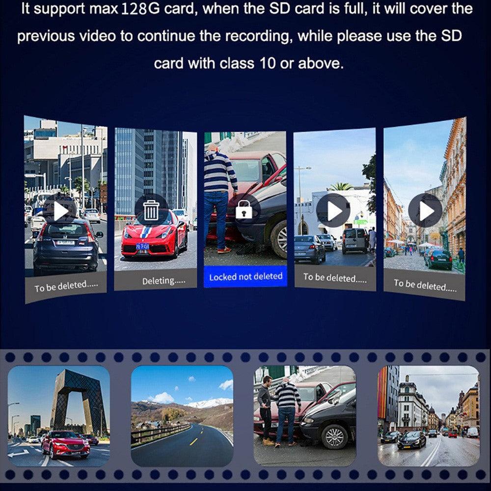 Y06 4K Front + 2K Rückkamera Dashcam mit 3 Zoll IPS, Nachtsicht & Loop-Aufnahme