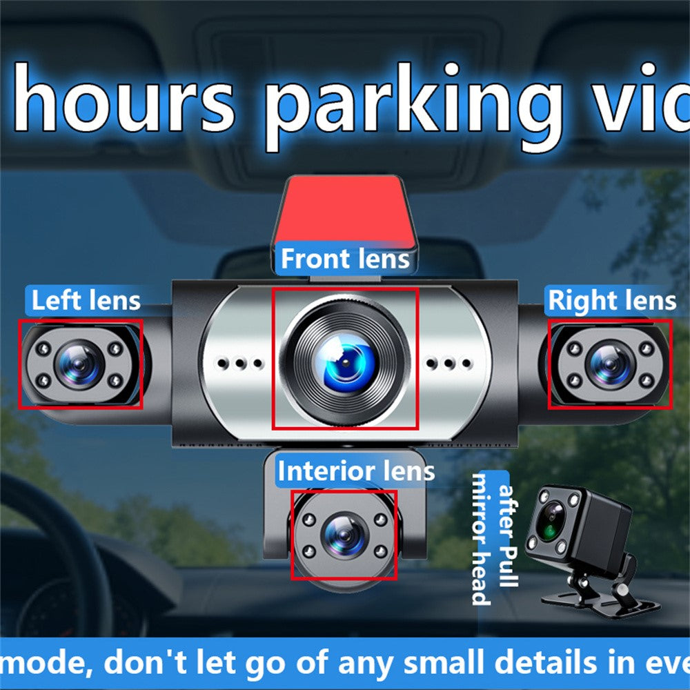 W8 5-Kamera Dashcam 360° Aufnahme 1080P HD Auto DVR Front/Heck/Innen/Seite Parkmonitor