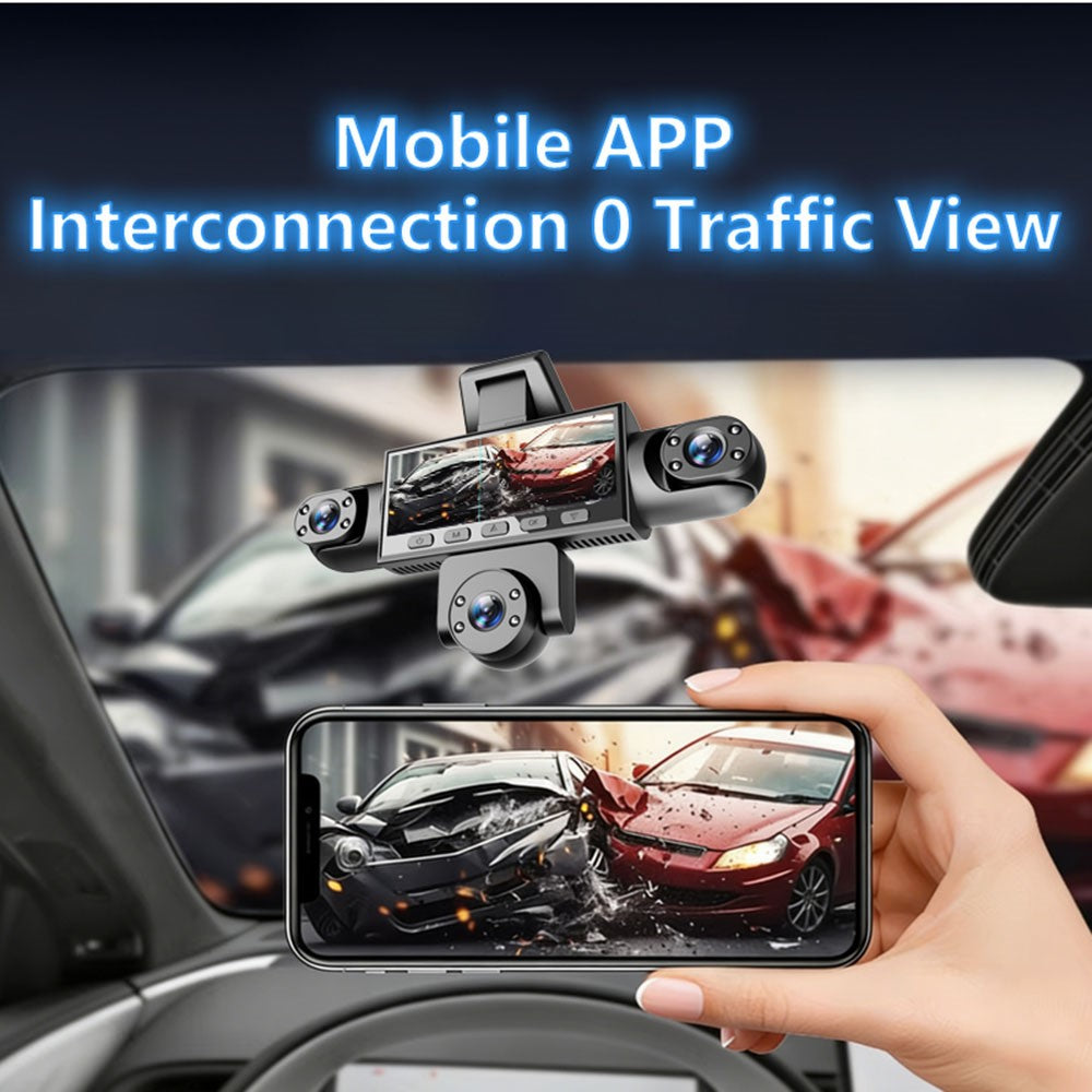 W8 5-Kamera Dashcam 360° Aufnahme 1080P HD Auto DVR Front/Heck/Innen/Seite Parkmonitor