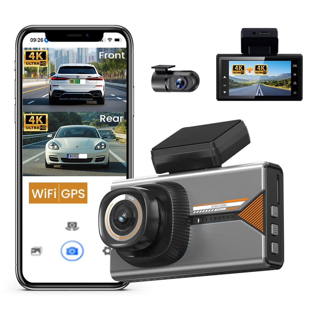 H006 Front 4K + Rückfahrkamera 4K Dashcam 3 Zoll IPS WLAN GPS Parkwächter