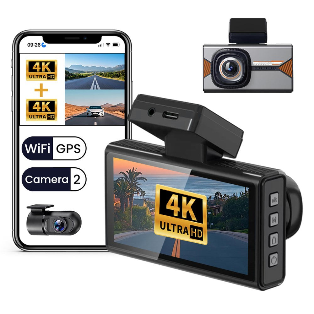 H006 Front 4K + Rückfahrkamera 4K Dashcam 3 Zoll IPS WLAN GPS Parkwächter