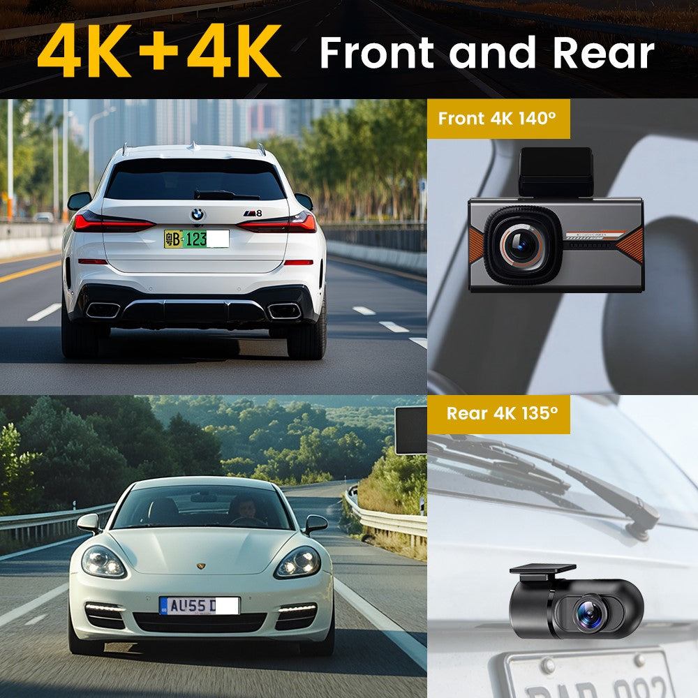H006 Front 4K + Rückfahrkamera 4K Dashcam 3 Zoll IPS WLAN GPS Parkwächter