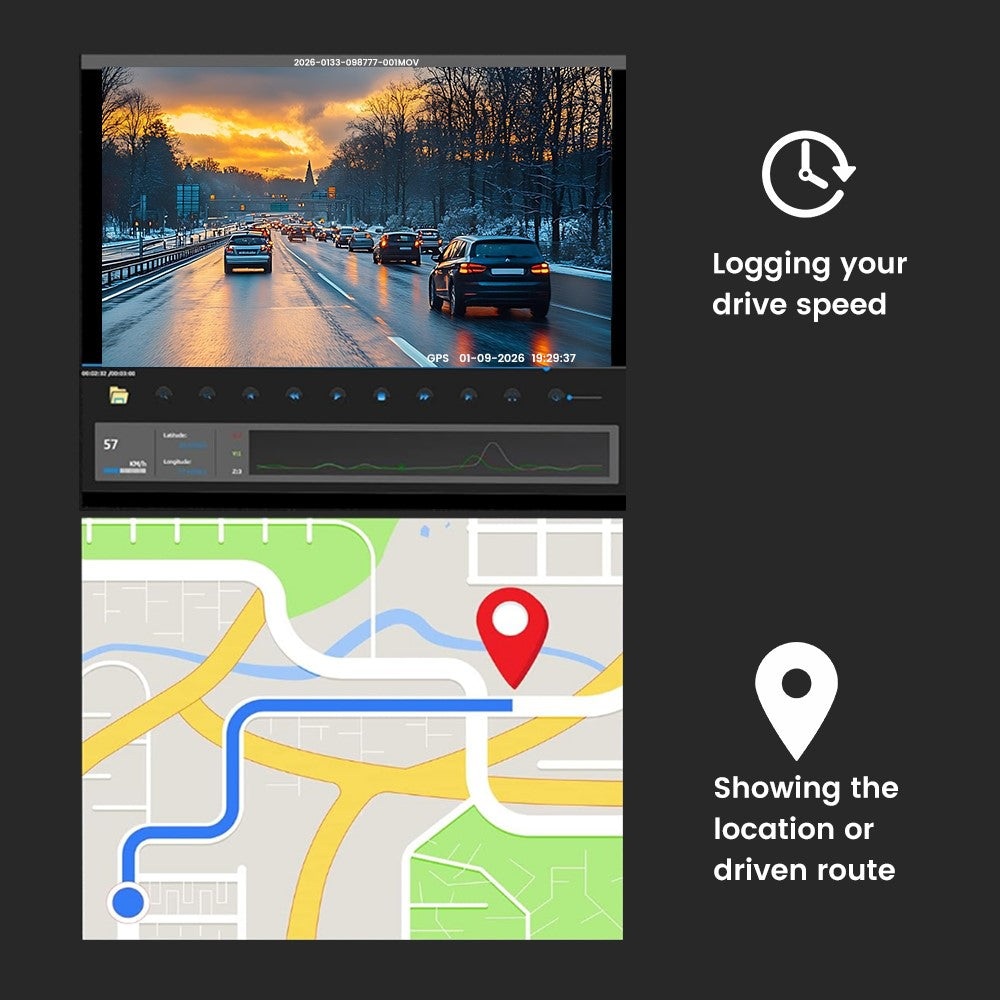 H006 Front 4K + Rückfahrkamera 4K Dashcam 3 Zoll IPS WLAN GPS Parkwächter