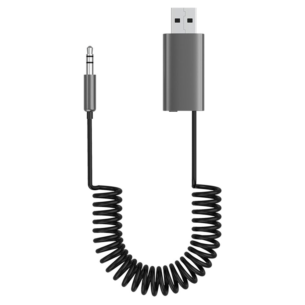 M01 Kfz Bluetooth-Empfänger Freisprechanlage Federkabel 3,5mm AUX Stereo Drahtloser Audio-Adapter