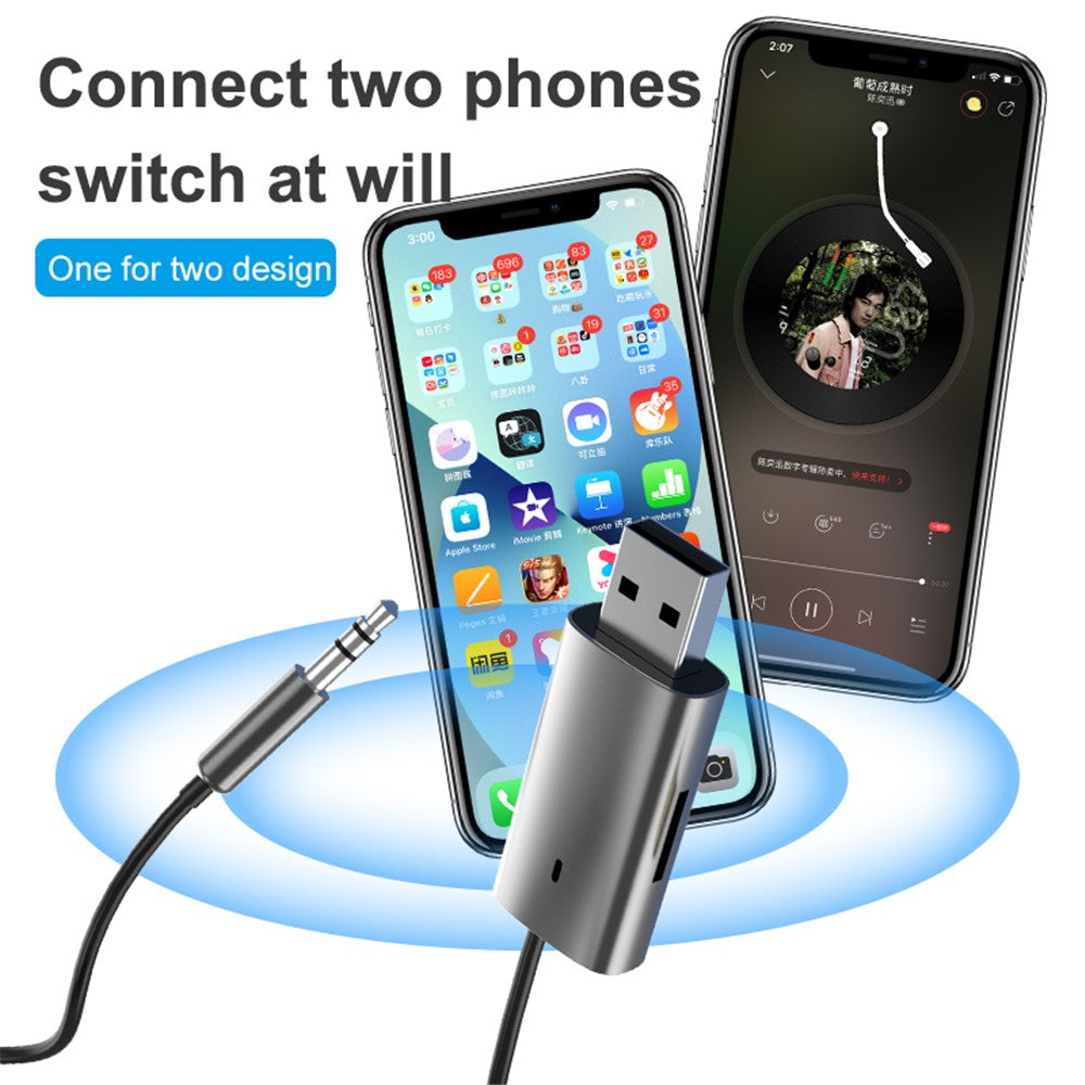 M01 Kfz Bluetooth-Empfänger Freisprechanlage Federkabel 3,5mm AUX Stereo Drahtloser Audio-Adapter