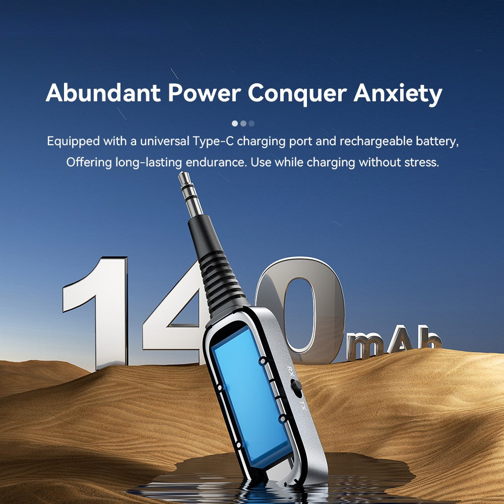 ESSAGER EBT51-LX0G-P Bluetooth 5.1 Audio Transmitter & Receiver | 3.5mm AUX Adapter