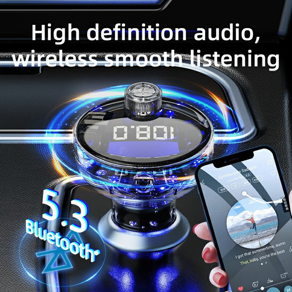 C10 Multifunktionaler Auto MP3 Player Adapter BT Freisprecheinrichtung FM Transmitter Autoladegerät mit USB / Type-C Ports