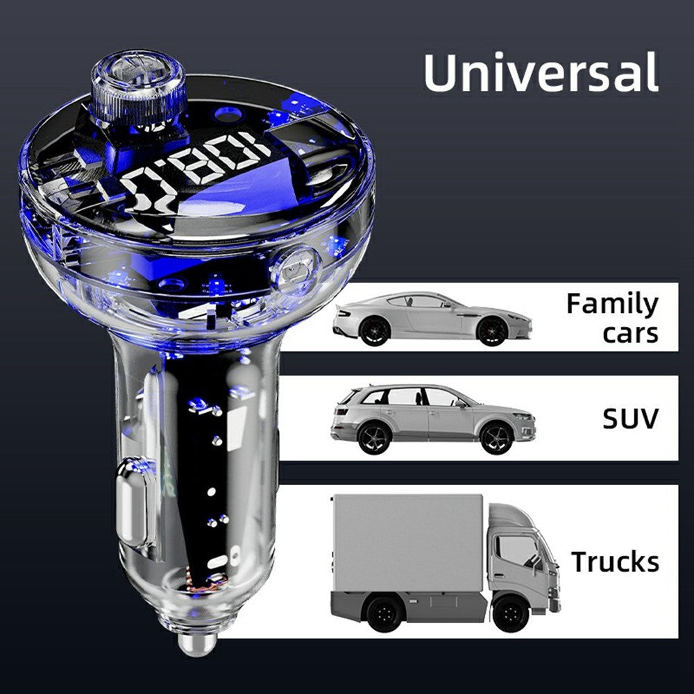 C10 Multifunktionaler Auto MP3 Player Adapter BT Freisprecheinrichtung FM Transmitter Autoladegerät mit USB / Type-C Ports