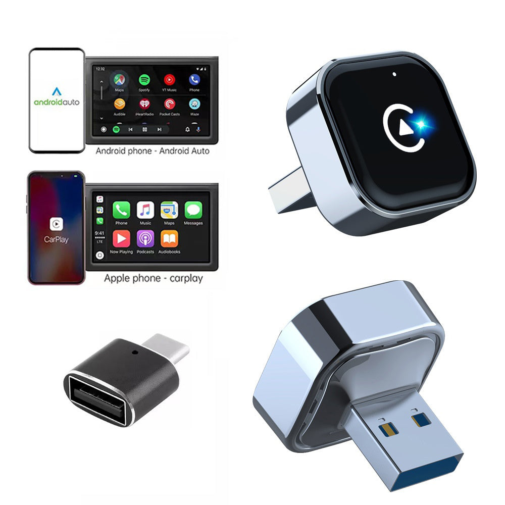K16C Mini USB Dongle: 2in1 Wired/Wireless CarPlay & Android Auto Adapter