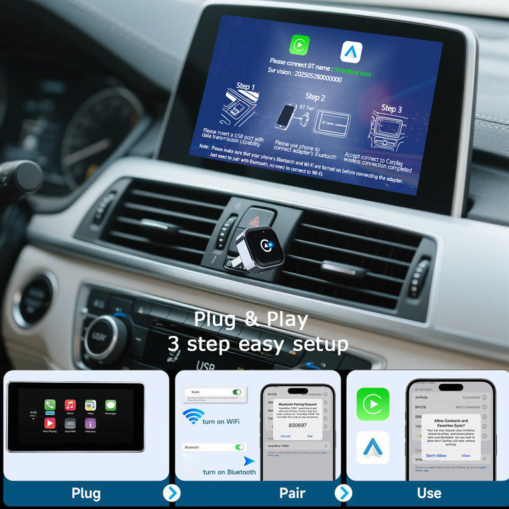 K16C Mini USB Dongle: 2in1 Wired/Wireless CarPlay & Android Auto Adapter