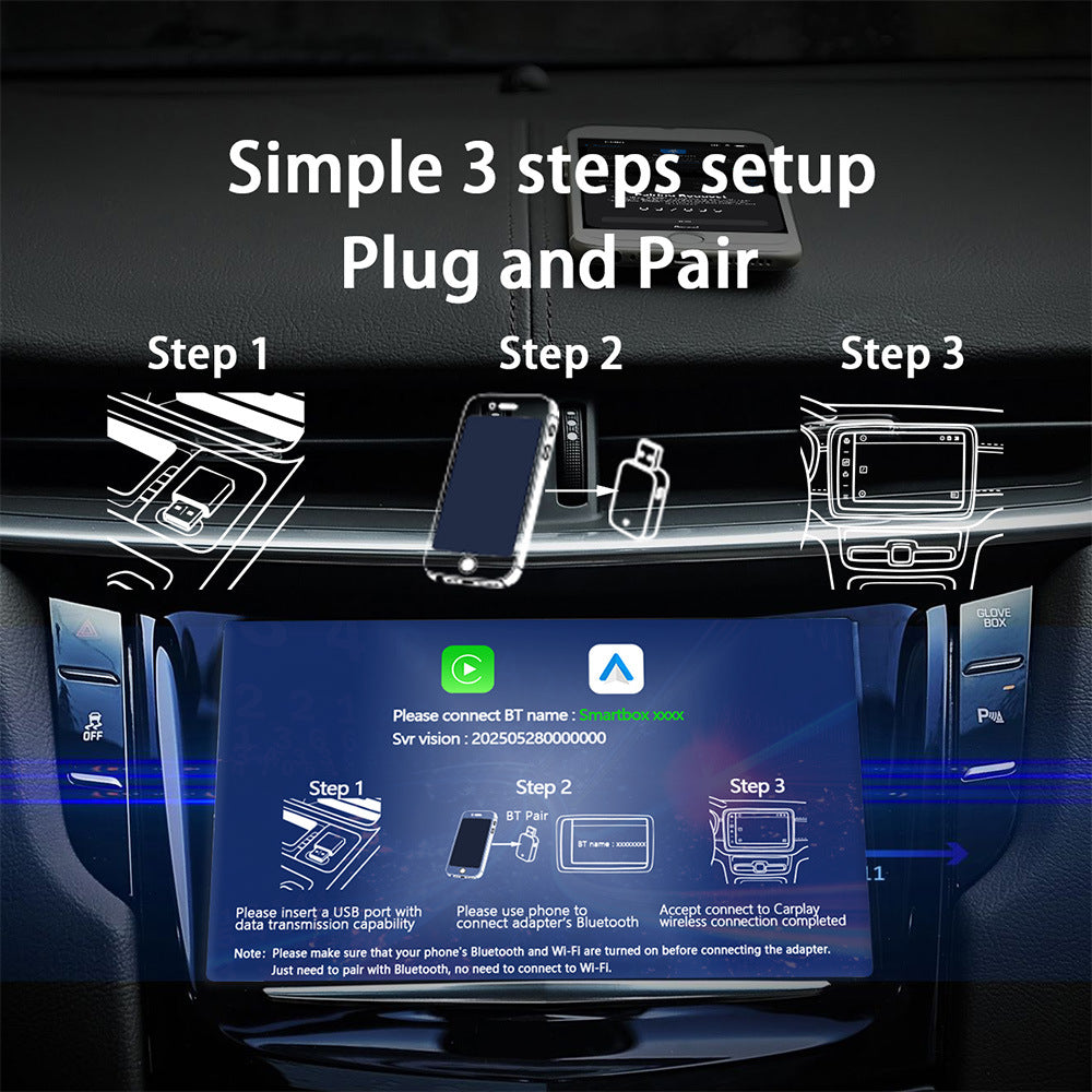 K16C Mini USB Dongle: 2in1 Wired/Wireless CarPlay & Android Auto Adapter