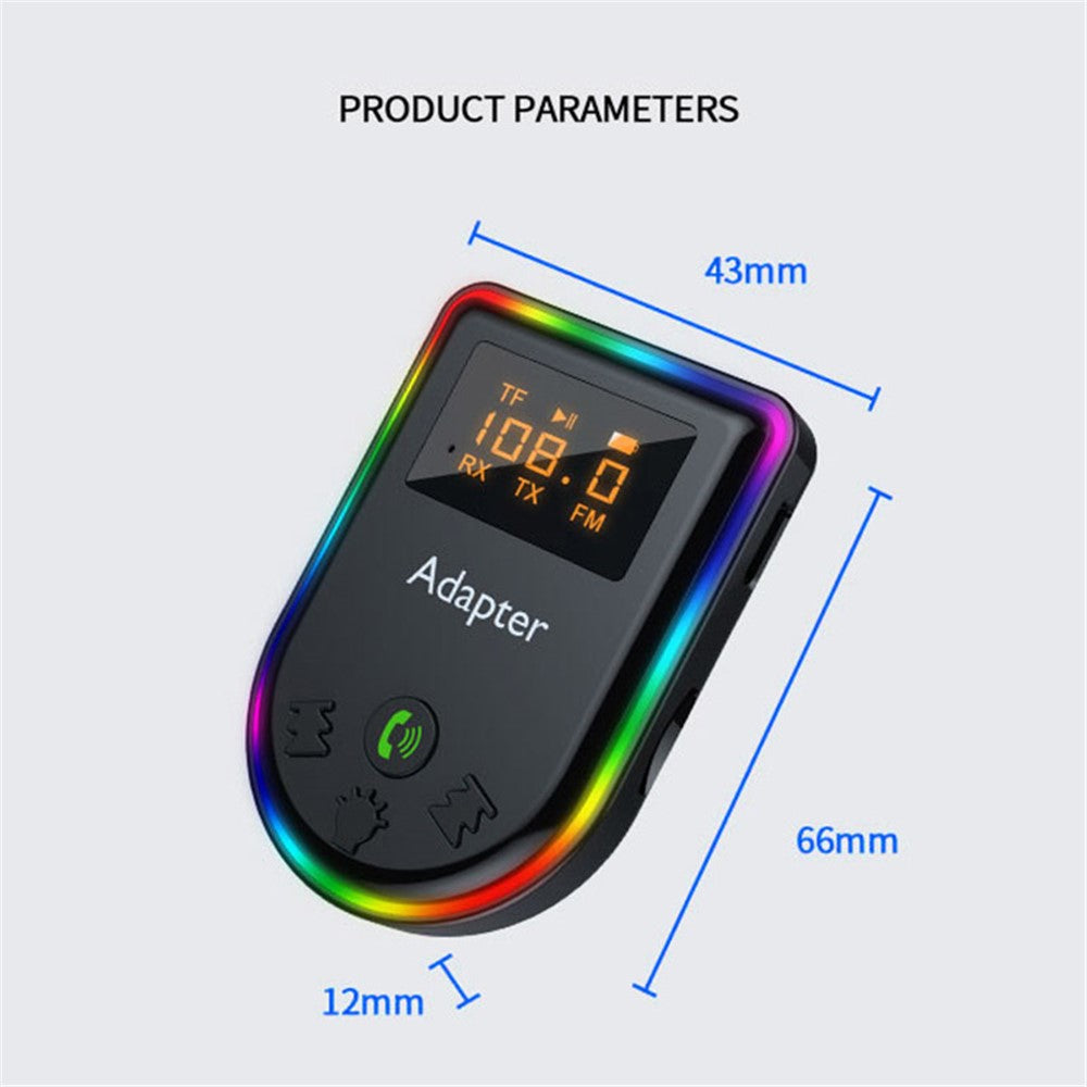 Q7 Digitales Display Bluetooth 5.3 MP3-Player, 2-in-1 Empfänger/Sender Auto-Audio-Adapter