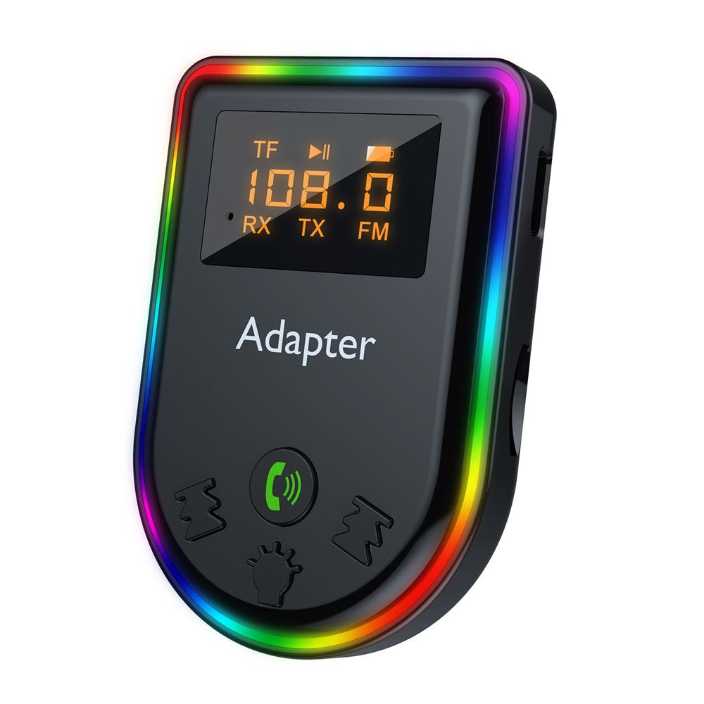 Q7 Digitales Display Bluetooth 5.3 MP3-Player, 2-in-1 Empfänger/Sender Auto-Audio-Adapter