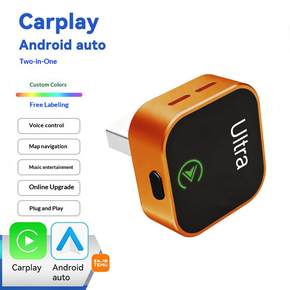 K15 2-in-1 Wireless CarPlay Android Auto USB Dongle mit Adapter & Verlängerungskabel