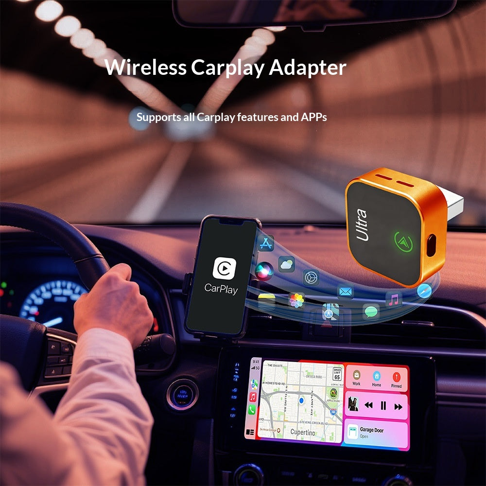 K15 2-in-1 Wireless CarPlay Android Auto USB Dongle mit Adapter & Verlängerungskabel