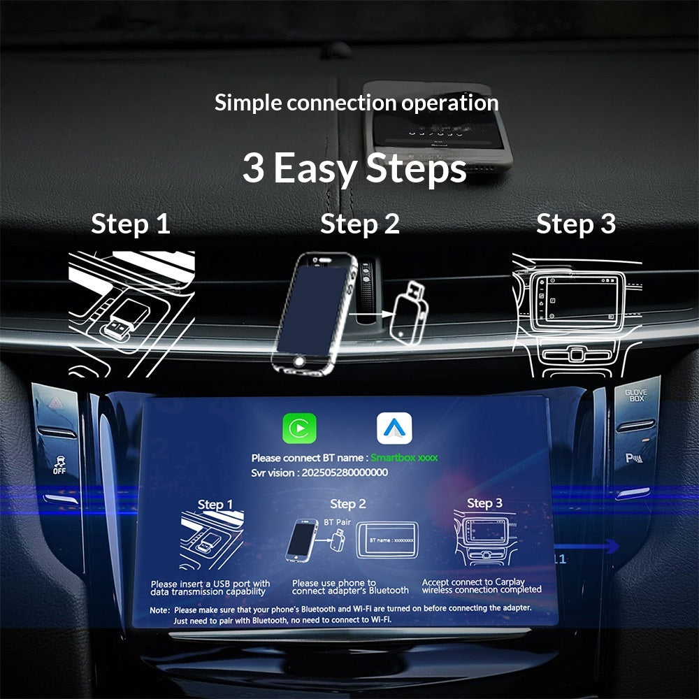 K15 2-in-1 Wireless CarPlay Android Auto USB Dongle mit Adapter & Verlängerungskabel