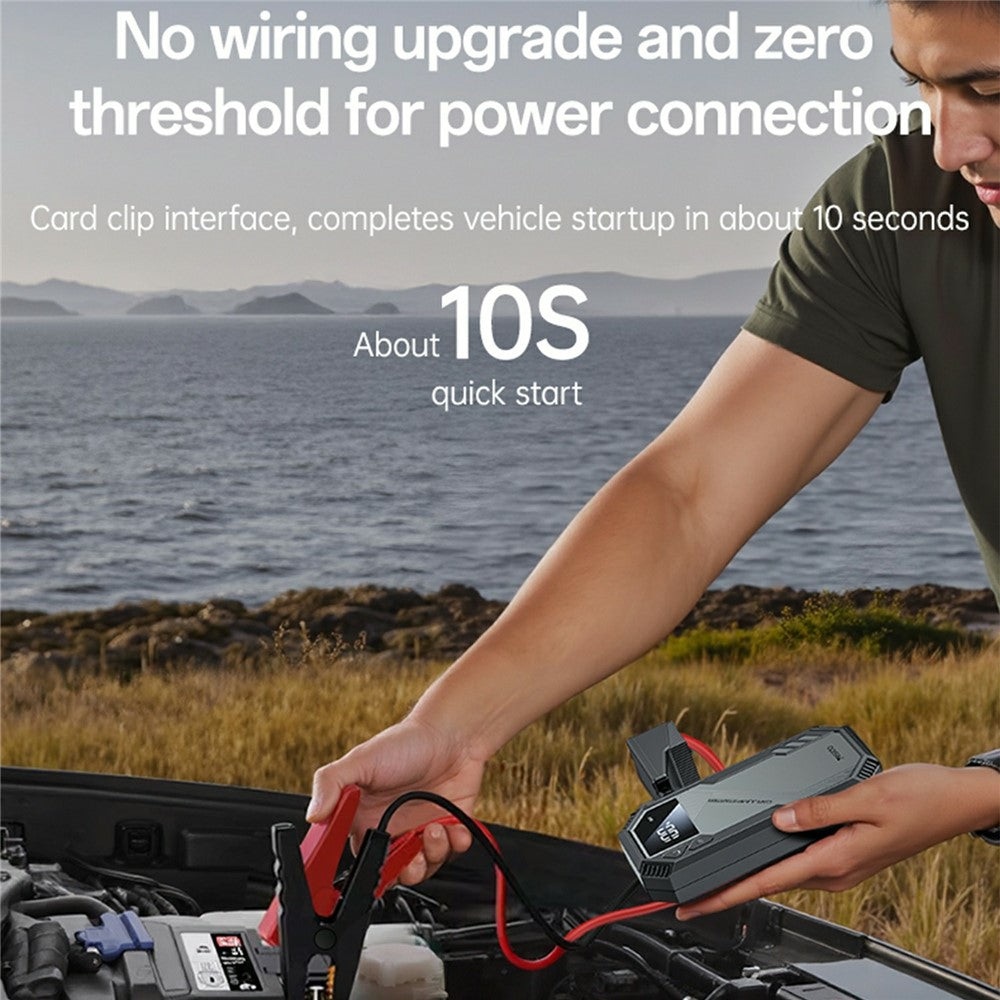 YESIDO VC11 Starthilfe 6000mAh Powerbank, Smart-Klemme für 12V Autobatterien bis 3.0L Benzin/Diesel