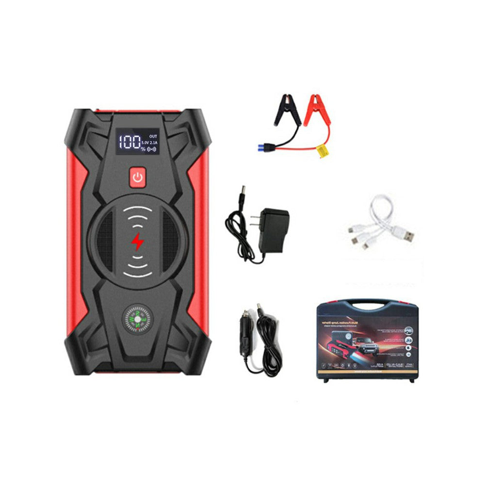 J13 Portable Car Jump Starter 12V Car Emergency Starter Cell Phone Power Bank with Wireless Charging (EU Plug)