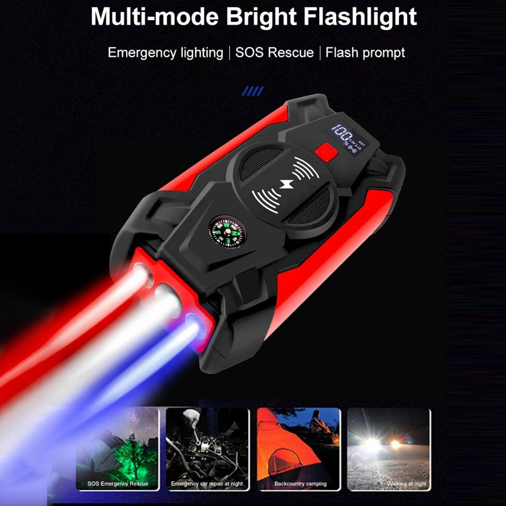 J13 Portable Car Jump Starter 12V Car Emergency Starter Cell Phone Power Bank with Wireless Charging (EU Plug)