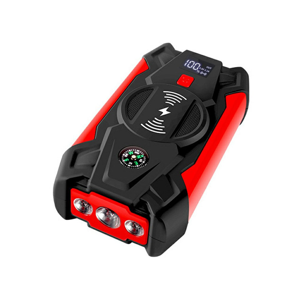 J13 Portable Car Jump Starter 12V Car Emergency Starter Cell Phone Power Bank with Wireless Charging (EU Plug)