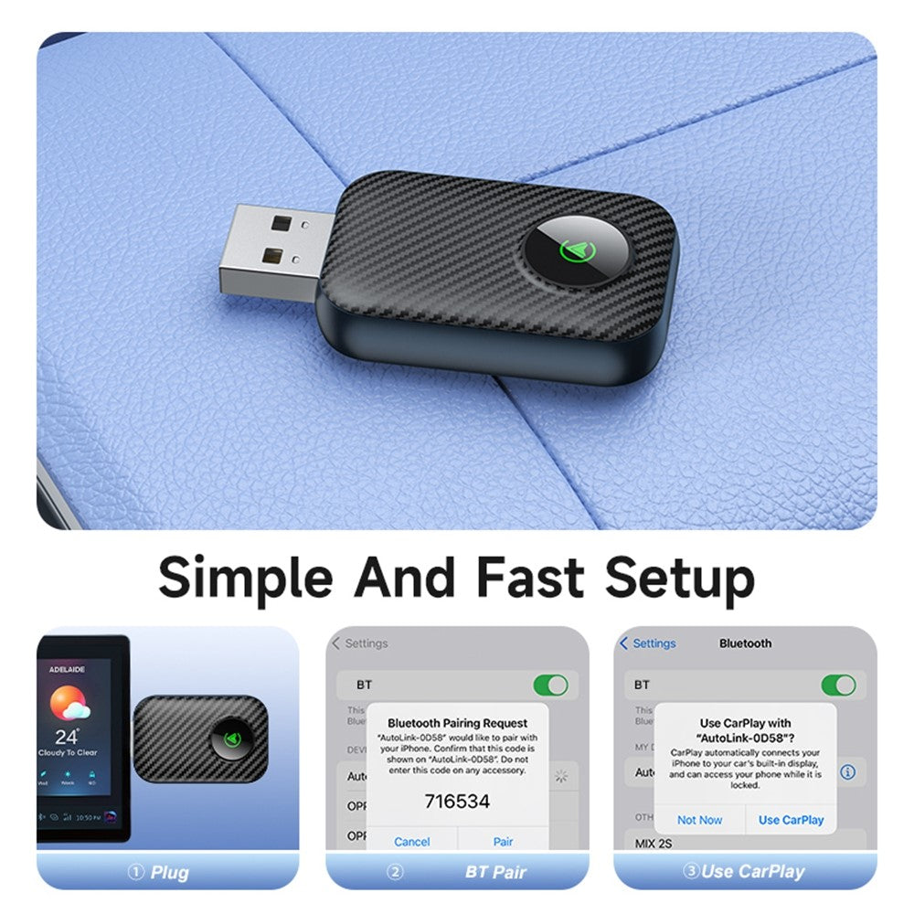 2-in-1 Auto Wireless CarPlay & Android Auto Adapter: Wired Nachrüsten